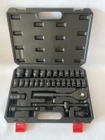 KRAFTMULLER DOUILLE À CHOCS + CLIQUET 1/2"-30PCS /KRAFTMULLER 1/2"-30PCS-BLACK IMP...