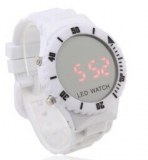 Hommes en plastique sportive style numérique montre-bracelet LED