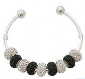 Grossiste, fournisseur et fabricant CB38/bracelet bicolore plaque argent et crystal