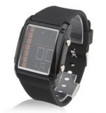Femmes cuir PU bande de conduit montre-bracelet de mode avec alarme et calendrier