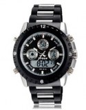 Montre chrono homme avec aiguille blanche et fond noir