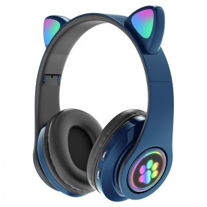 CASQUE BLUETOOTH LED RGB ENFANT OREILLES DE CHAT PV33
