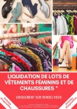Liquidation de lot de vêtements féminins et de chaussures