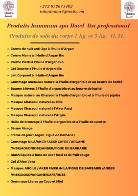 Fournisseur des produits cosmétiques basé sur huile Argan
