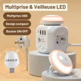 Lot de multiprises cubiques GOODPOWER – 3 prises + 3 ports USB – Neuf sous emballage –...