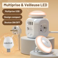 Lot de multiprises cubiques GOODPOWER – 3 prises + 3 ports USB – Neuf sous emballage –...