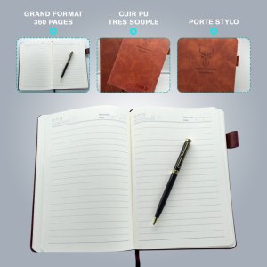 Carnet de Notes Classique Papier à Rayures - Journal Cou-verture Rigide, 8,3 "× 5,7",...