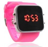 Miroir de silicone bande de gelée de visage dirigé montre-bracelet pour hommes, femmes