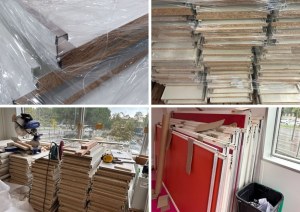 Portes de placard coulissantes et étagères