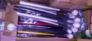 Batte de baseball Taille officielle 63cm bleu metal