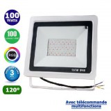 Projecteur LED RGB - 100 Watts - 10 000 Lumens - 100 Lumens/Watt - Angle 120° - IP66 -...