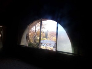 Bloc-fenêtre PVC double vitrage demi-lune