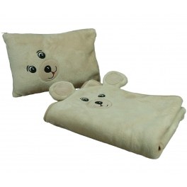 Couverture bébé - 75 x 100 cm - forme ours - ficelle