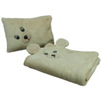 Couverture bébé - 75 x 100 cm - forme ours - ficelle