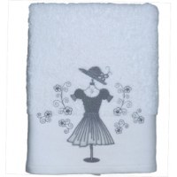 Serviette invité - 30 x 50 cm - brodée gala - blanc