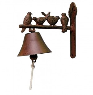 Cloche fonte - oiseaux - décoration de jardin
