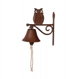 Cloche fonte - chouette- décoration de jardin