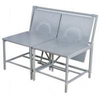 Banc convertible - gris - meuble de jardin