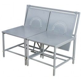 Banc convertible - gris - meuble de jardin