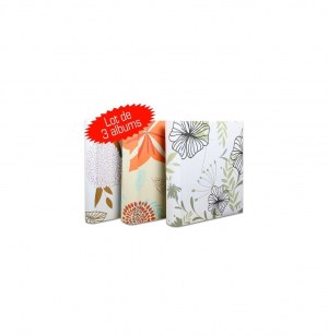 Lot de 3 albums photo - 200 pochettes - flowers
