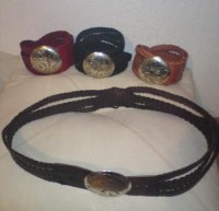 CEINTURE CUIR ARTISANAL (fleur tréssée)