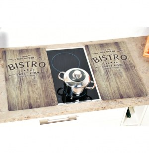 Planche à découper en verre - couvre plaques - lot de 2 - bistrot
