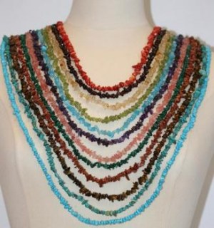 Collier sautoir 120cm pierres fines
