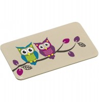 Planche à découper - motifs hiboux - bambou