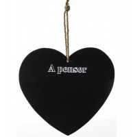 Mémo ardoise à accrocher - petit tableau à craie en forme de coeur