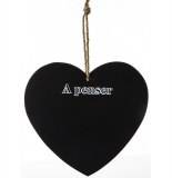 Mémo ardoise à accrocher - petit tableau à craie en forme de coeur