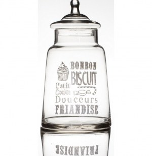 Bonbonnière en verre - bocal à gateaux - grand modèle