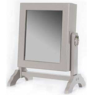 Armoire à bijoux avec miroir inclinable - rangement 54 bijoux - taupe
