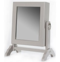 Armoire à bijoux avec miroir inclinable - rangement 54 bijoux - taupe