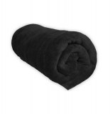 Couverture polaire microfibre - 220 x 240 cm - noir - effet ultra doux