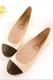 Ballerines à bouts ronds cloutés Blanc
