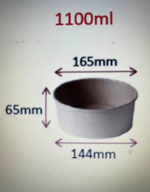 BOLS À SALADE EN CARTON, 1100mL, 1 PACK DE 300 PIECES à 45 EUR HT (0,15 EUR L'UNITÉ)