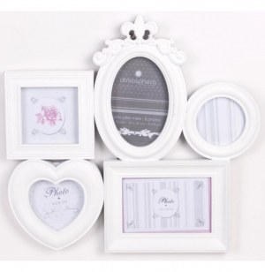 Pele-mele coeur - 5 photos - plastique