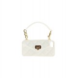 Pochette iphone 4/4s - blanc avec matériaux or