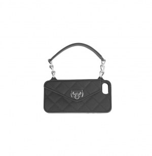 Pochette iphone 5 - noir avec aliage argent