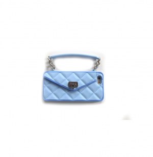 Pochette iphone 5 - bleu clair avec matériaux en argent