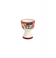 Coquetier - le poulet fermier - blanc et rouge