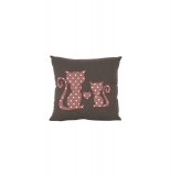 Coussin honorine 30 x 30 cm - marron - chat