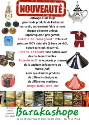 Lot marchandises decorations artisants marocains