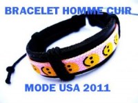 LOT DE 20 BRACELETS CUIR HOMME