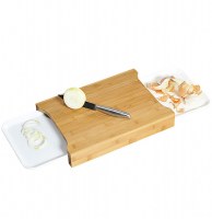 Planche à découper avec bacs récupérateurs intégrés