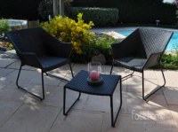 Fauteuil lounge résine tressée (3 pièces)