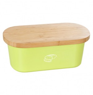 Boîte à pain en mélamine avec planche à pain intégrée - vert - c