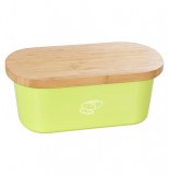 Boîte à pain en mélamine avec planche à pain intégrée - vert - c