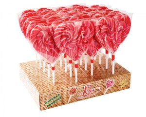 Sucettes COEUR 100g (20pcs/boite)