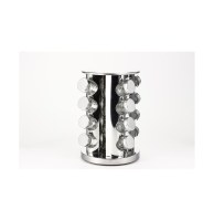 Présentoir pots à épices argenté - rotatif - 16 pots